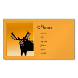 Moose at Sunset - Original Wildlife Art Magnetiska Visitkort