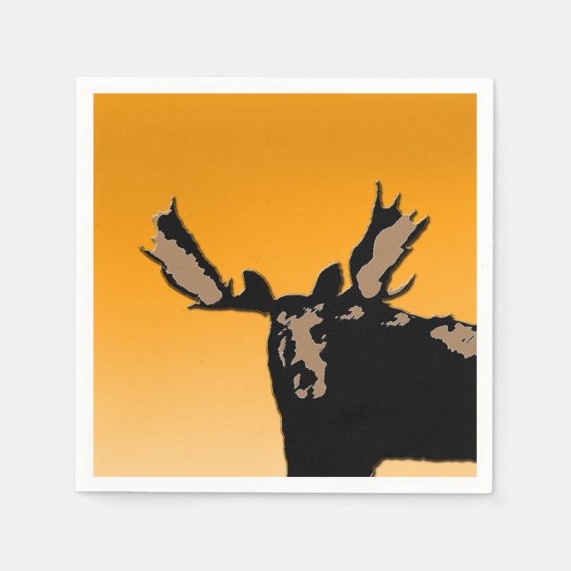 Moose at Sunset - Original Wildlife Art Pappersservett (Framsidan)