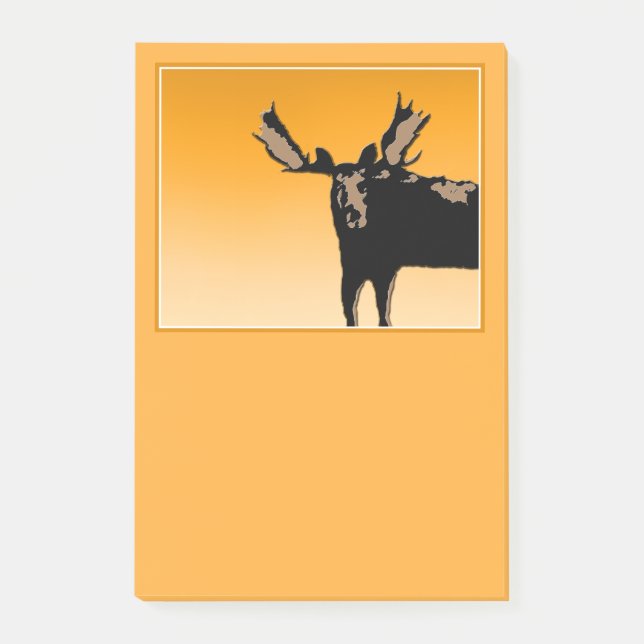 Moose at Sunset - Original Wildlife Art Post-it Block (Framsida)