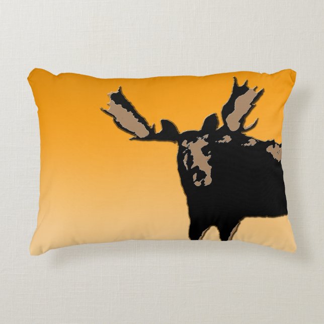 Moose at Sunset - Original Wildlife Art Prydnadskudde (Framsidan)