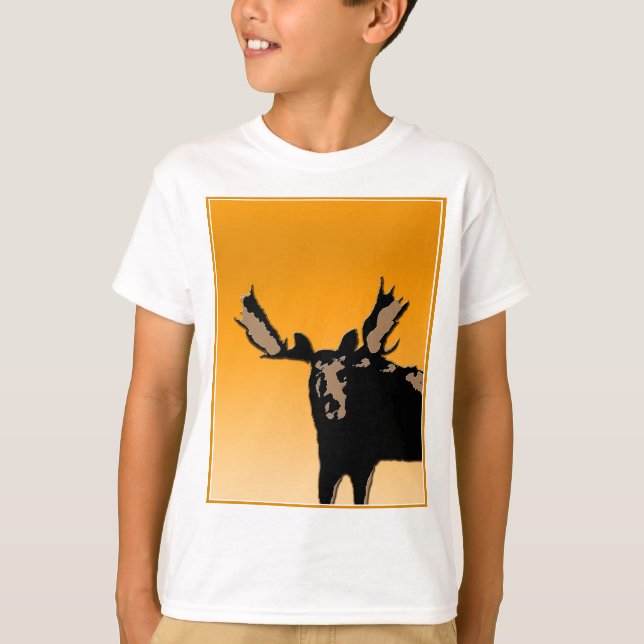 Moose at Sunset - Original Wildlife Art T Shirt (Framsida)