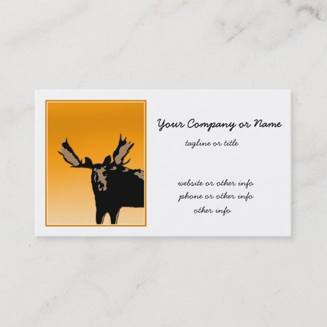 Moose at Sunset - Original Wildlife Art Visitkort (Framsida)