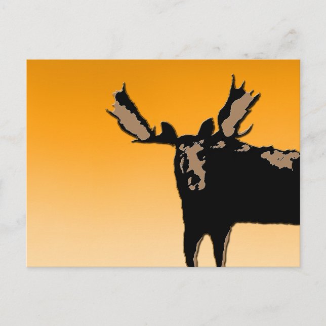 Moose at Sunset - Original Wildlife Art Vykort (Framsida)