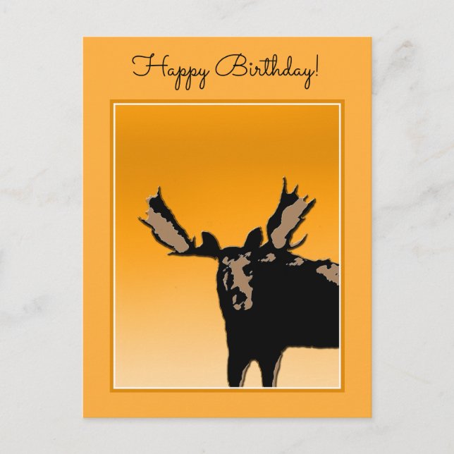 Moose at Sunset - Original Wildlife Art Vykort (Framsida)