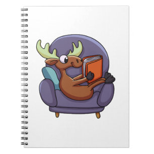 Moose att läsa ett bok på ett soffa Välj tillb Anteckningsbok