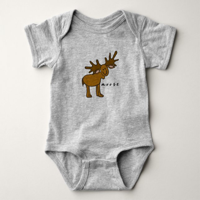 Moose Baby Bodykoston eller One-Biet (utan bas) T Shirt (Framsida)