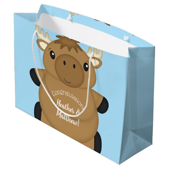 Moose Baby Shower Blue Boy (Baksidan Vinklad)