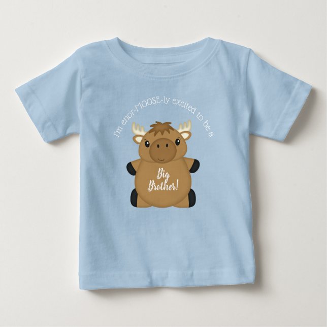Moose Baby Shower Blue Boy T Shirt (Framsida)