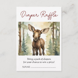 Moose Baby Shower Diaper Raffle Tilläggskort