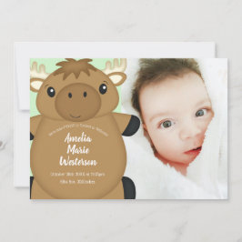 Moose Baby Shower Inbjudningar