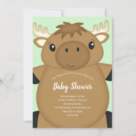 Moose Baby Shower Inbjudningar