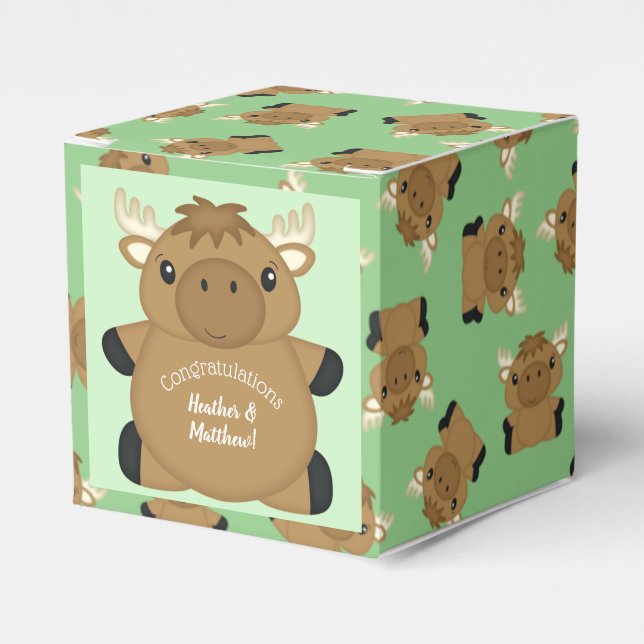 Moose Baby Shower Presentaskar (Framsidan Sidan)