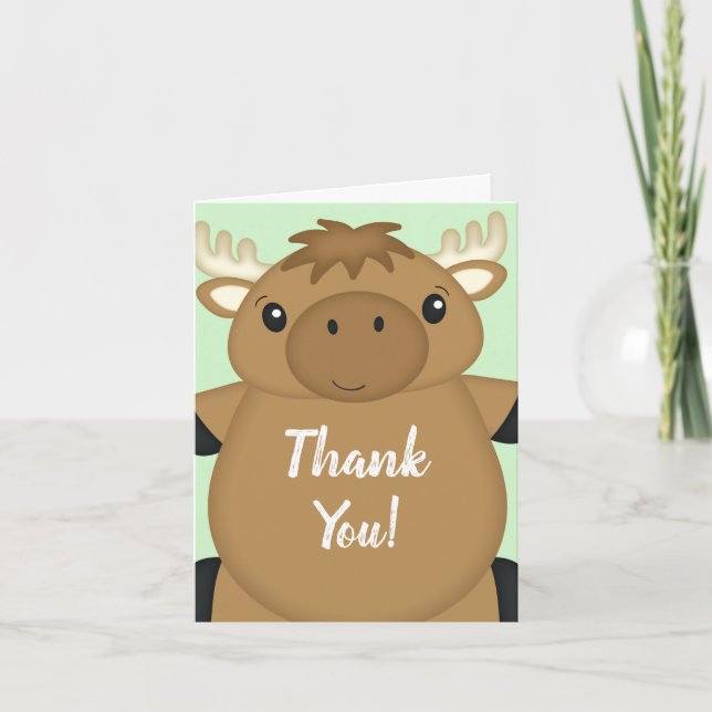 Moose Baby Shower Tack Kort (Framsida)