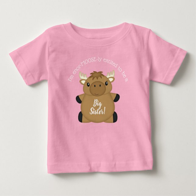 Moose Baby Shower Woodland T Shirt (Framsida)