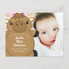 Moose Baby Shower Woodland Vykort