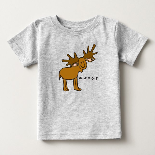 Moose Baby Top eller T-Shirt (med bas) (Framsida)