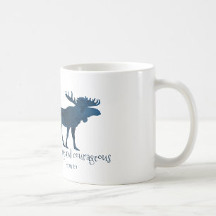 Moose Bible Verse - var stark och modig Kaffemugg
