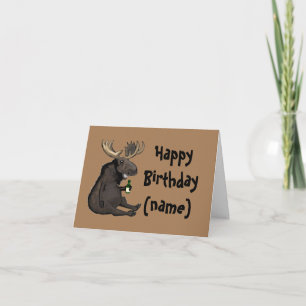 Moose Birthday Card Kort