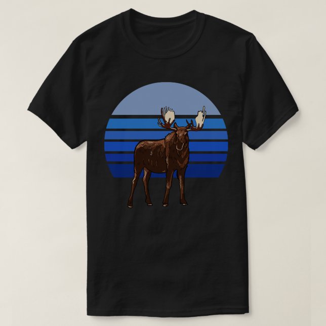 Moose Blue Retro T Shirt (Design framsida)