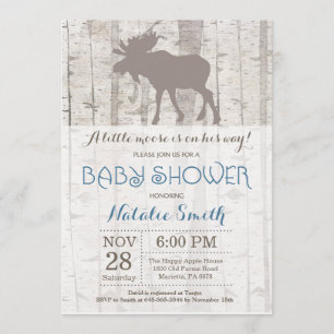 Moose Boy Shower-inbjudan Rustic Woodland Inbjudningar