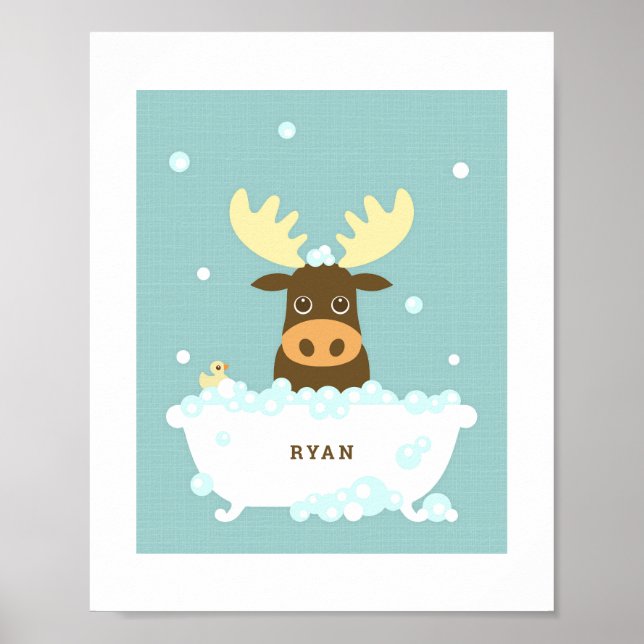 Moose Bubble Bath Poster Skriv ut (Framsidan)