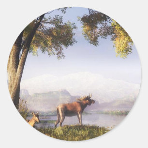 Moose by Sjö-dekalen Runt Klistermärke