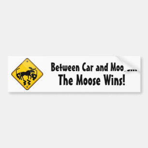 Moose Crosing Sign Bildekal