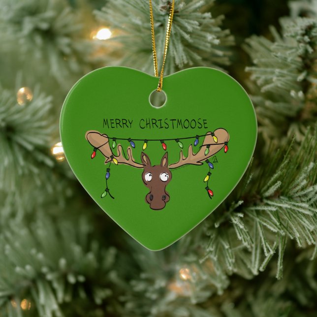 Moose Cute Funny jul Julgransprydnad Keramik (Träd)