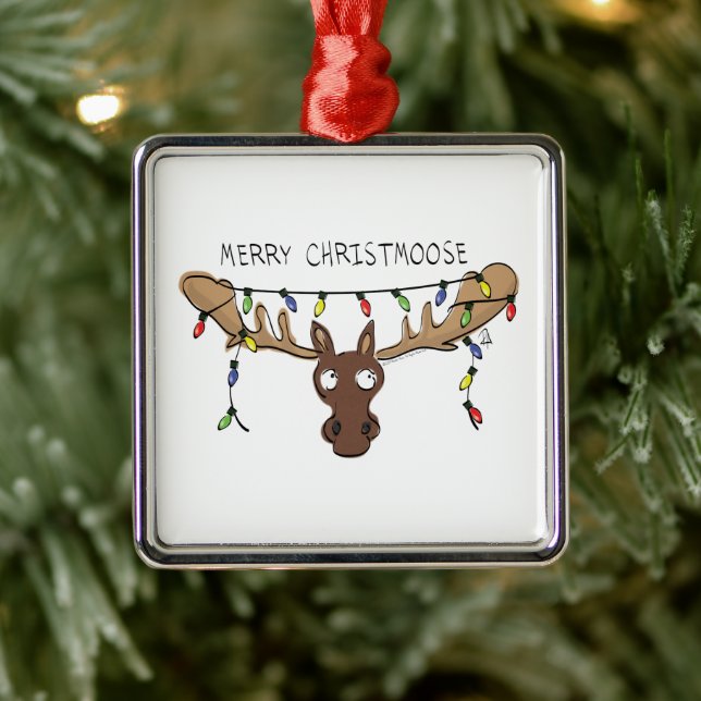 Moose Cute Funny jul Julgransprydnad Metall (Träd)
