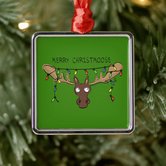 Moose Cute Funny jul Julgransprydnad Metall (Träd)
