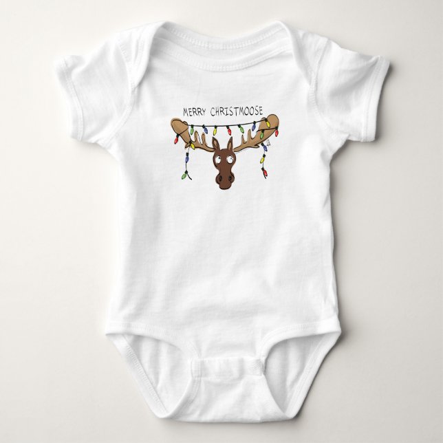 Moose Cute Funny jul T Shirt (Framsida)