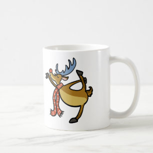 Moose dans tecknad välj bakgrund färg kaffemugg