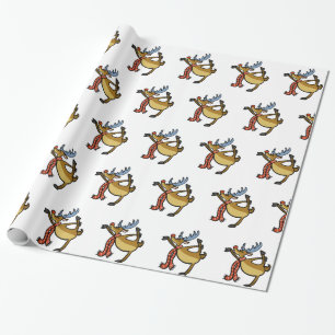 Moose dans tecknad välj bakgrund färg presentpapper