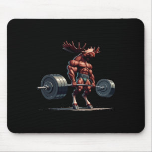 Moose Deadlyftande Gym Humor Weightlift Fitness Musmatta
