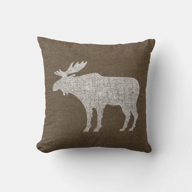 Moose Distress Burlap Kudde (Framsida)