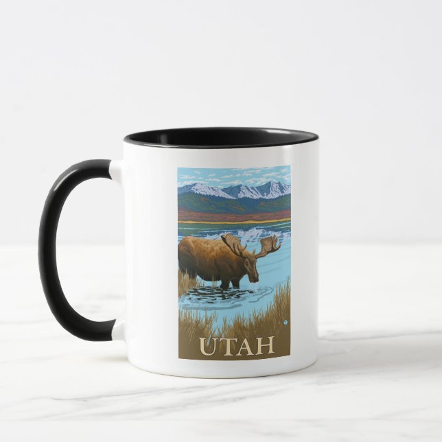 Moose DrinkingUtah Mugg (Vänster)