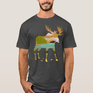 Moose Dubbla exponerad för Lycklig-naturområdet T Shirt