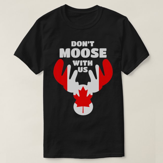 Moose Elk Canada Hjort Maple Löv Funny Canadian Fl T Shirt (Design framsida)