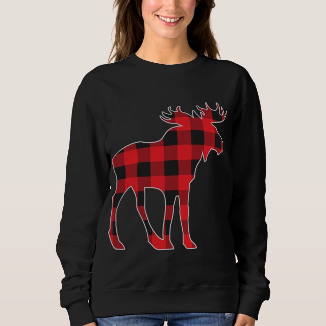 Moose Elk Play Buffalo Check Pajama Lumberjack Ch T Shirt (Framsida)