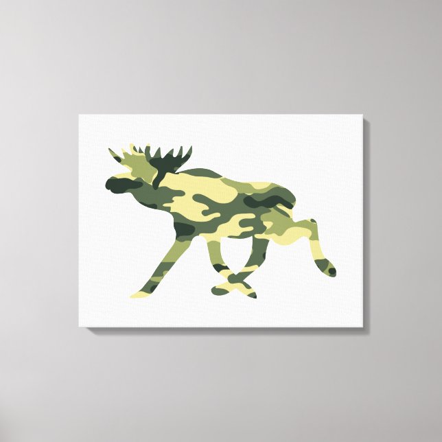 Moose / Elk Woodland Camouflage / Camo Canvastryck (Framsida)