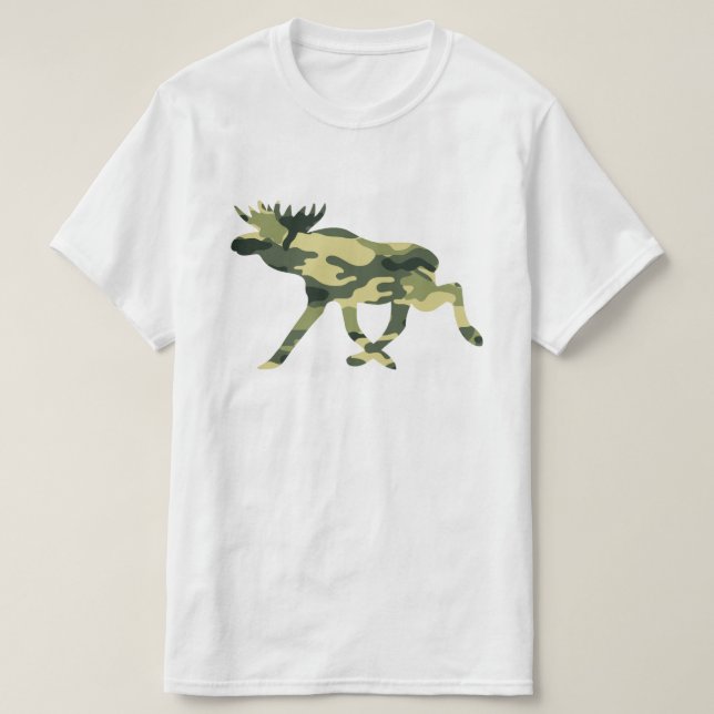 Moose / Elk Woodland Camouflage / Camo Tee Shirt (Design framsida)