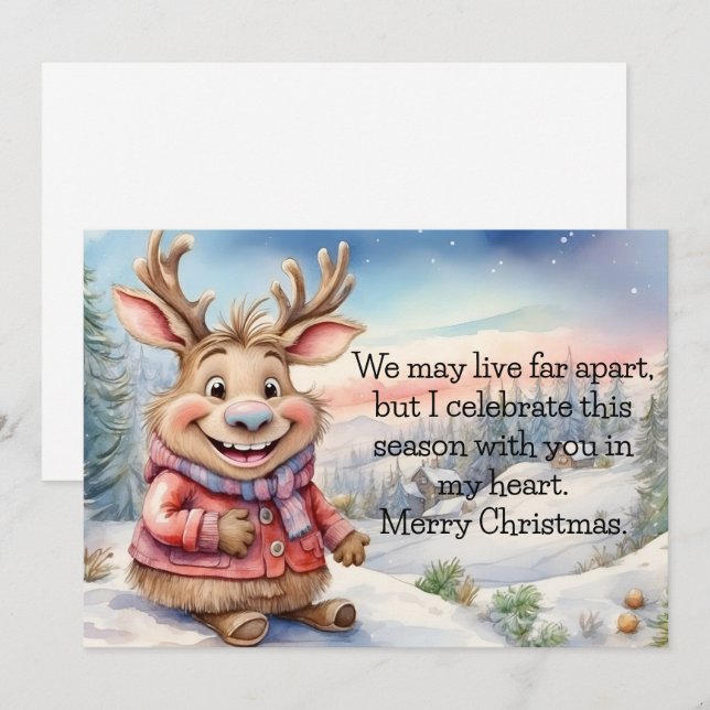 Moose Far Apart  Julkort (Fram/baksida)