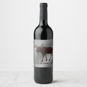 Moose Flaska-etiketter Anpassningsbar Moose Labels Vinflaska Etikett
