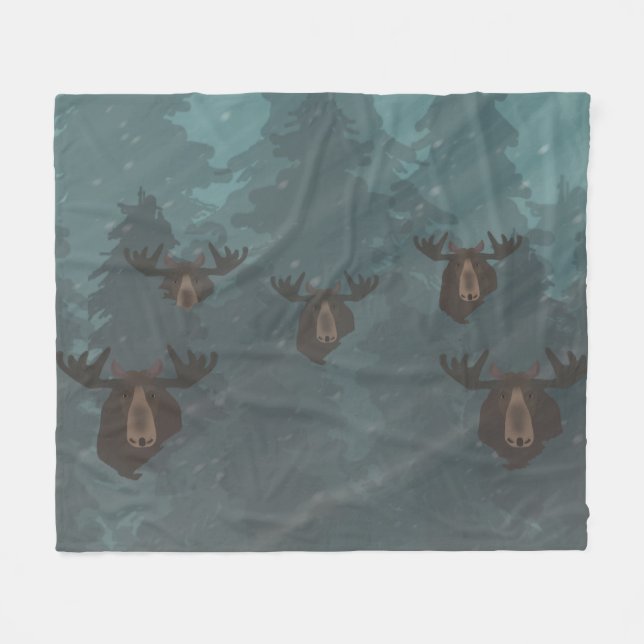 Moose Fleece Blanket (Framsidan (Horisontell))