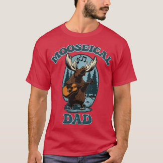 Moose från Mooseic Musical Pappa med en akustisk g T Shirt