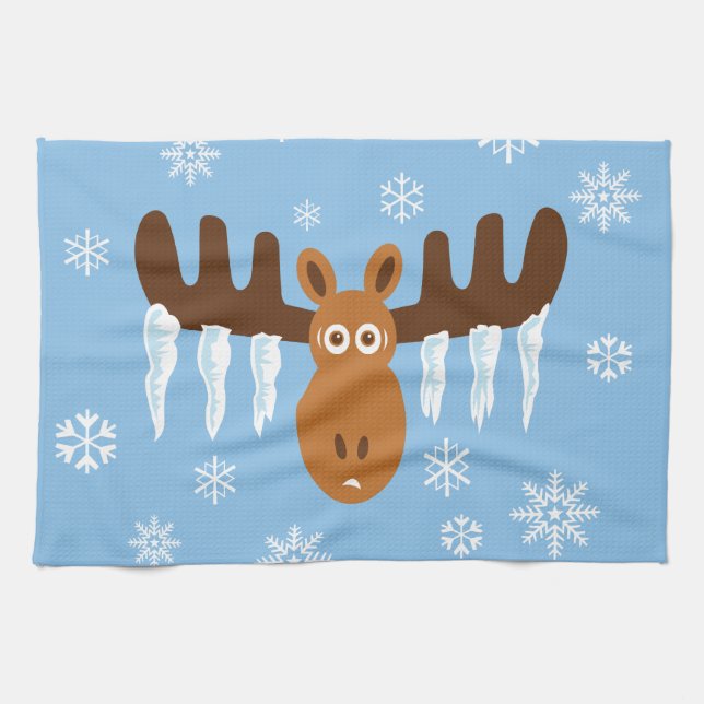 Moose Head_Icicle Antlers Kökshandduk (Horisontell)
