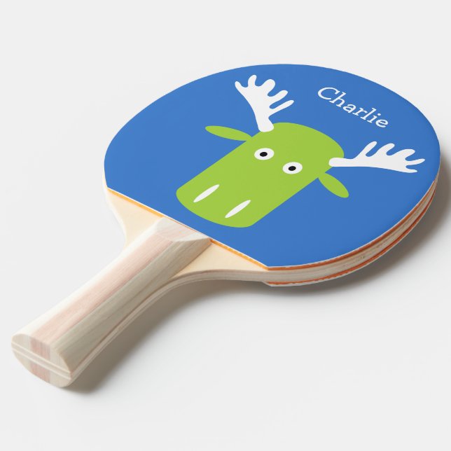 Moose Head PopArt anpassningsbar Mongram ping pong Pingisracket (Ryggvinkel)