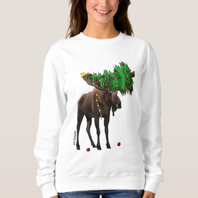 Moose helgdag sweatshirt t shirt (Framsida)