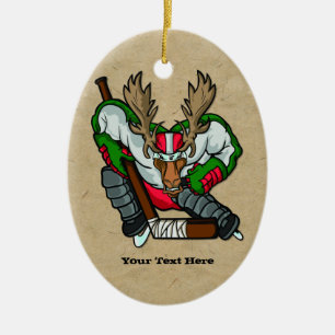 Moose Hockey Julgransprydnad Keramik