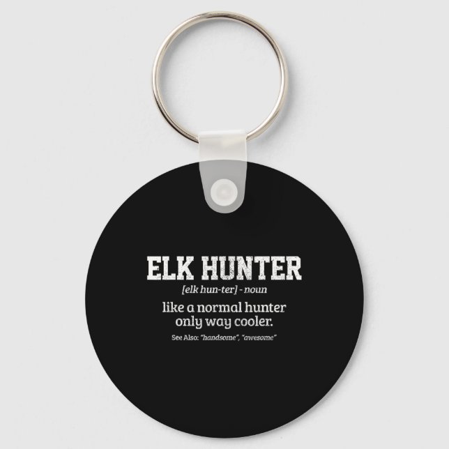 Moose Hunter Gift Funny Definition Elk Hunting Nyckelring (Framsida)